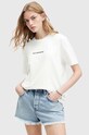 AllSaints t-shirt bawełniany TOUR BF nadruk biały W075JA
