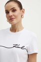 Хлопковая футболка Karl Lagerfeld белый 245W1706