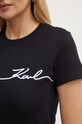 Karl Lagerfeld pamut póló 245W1706 fekete