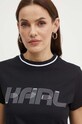 Karl Lagerfeld t-shirt bawełniany czarny 245W1707