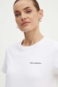 Хлопковая футболка Karl Lagerfeld белый 245W1714