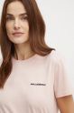 Karl Lagerfeld tricou din bumbac roz 245W1714