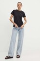 Bombažna kratka majica Karl Lagerfeld 245W1714 črna AW24