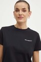 Bombažna kratka majica Karl Lagerfeld črna 245W1714