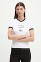 Îmbrăcăminte The Kooples tricou din bumbac FTSC29000K alb