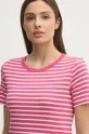 United Colors of Benetton t-shirt bawełniany różowy 30YSE16A0