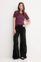 Bavlněné tričko United Colors of Benetton 30YSE16A0 fialová AW25
