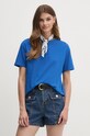 United Colors of Benetton tricou din bumbac uni albastru 3096D102O
