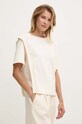 Bavlněné tričko United Colors of Benetton béžová 3BL0D1088