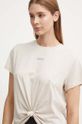 Pamučna majica Dkny DP4T9994 bež AW24