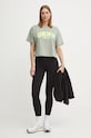 Памучна тениска Dkny DP4T9945 зелен AW24