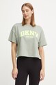 Памучна тениска Dkny зелен DP4T9945