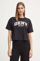 Dkny t-shirt bawełniany DP4T9945 czarny AW24