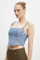 MICHAEL Michael Kors top din denim uni albastru MT440OFEB1