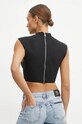 Ρούχα Βαμβακερό τοπ Versace Jeans Couture 77HAHL04.CJ01L μαύρο