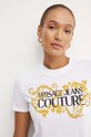 Versace Jeans Couture tricou din bumbac alb 77HAHE05.CJ00E