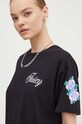 Juicy Couture pamut póló ROSE UNISEX JCBCT224804.101 fekete