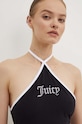 Топ Juicy Couture CONTRAST CROSS OVER HALTER TOP чёрный JCWCT24304.101