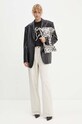 Miss Sixty t-shirt z domieszką jedwabiu 6L3SJ3780000 czarny AW24