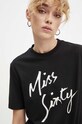 Miss Sixty t-shirt z domieszką jedwabiu czarny 6L3SJ3780000
