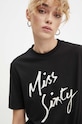Miss Sixty t-shirt z domieszką jedwabiu czarny 6L3SJ3780000