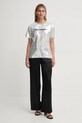 The Kooples tricou FTSC29036K argintiu AW24