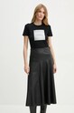 Хлопковая футболка The Kooples FTSC29037K чёрный AW24