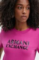 Bombažna kratka majica Armani Exchange roza XW000060.AF10354