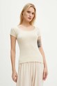 Шерстяная футболка American Vintage slim бежевый RAX18CH24