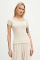 Vlnené tričko American Vintage slim béžová RAX18CH24