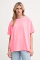 Футболка American Vintage з еластаном рожевий PYM02AH24