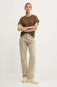 Βαμβακερό μπλουζάκι American Vintage VUP02BH24 πράσινο AW24