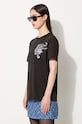 Bavlněné tričko Kenzo Gots Star Tiger Emb Loose černá FE62TS1354SG.99J