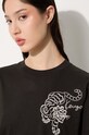 Bavlněné tričko Kenzo Gots Star Tiger Emb Loose FE62TS1354SG.99J černá
