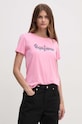 Pepe Jeans tricou din bumbac ENARA roz PL505879