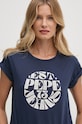 Бавовняна футболка Pepe Jeans ELVIA темно-синій PL505881