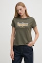 Памучна тениска Pepe Jeans GALEY зелен PL505941
