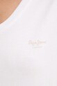Pamučna majica Pepe Jeans FIORE V NECK PL505948 bijela
