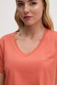 Бавовняна футболка Pepe Jeans FIORE V NECK помаранчевий PL505948