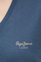 Pepe Jeans tricou din bumbac FIORE V NECK PL505948 bleumarin