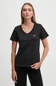 Pepe Jeans t-shirt bawełniany FIORE V NECK czarny PL505948