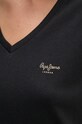 Bavlnené tričko Pepe Jeans FIORE V NECK PL505948 čierna