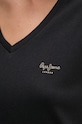 Pepe Jeans t-shirt bawełniany FIORE V NECK PL505948 czarny