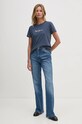 Bavlněné tričko Pepe Jeans FIORE PL505951 námořnická modř AW24