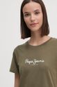 Pamučna majica Pepe Jeans FIORE zelena PL505951