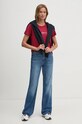 Pepe Jeans tricou din bumbac FIORE PL505951 burgundia AW24