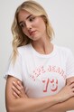 Pepe Jeans t-shirt bawełniany GIGI nadruk biały PL505958