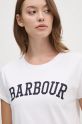 Barbour t-shirt bawełniany biały LTS0657