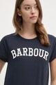 Βαμβακερό μπλουζάκι Barbour LTS0657 σκούρο μπλε AW24