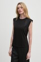 Хлопковый топ Sisley relaxed чёрный 351SL106J